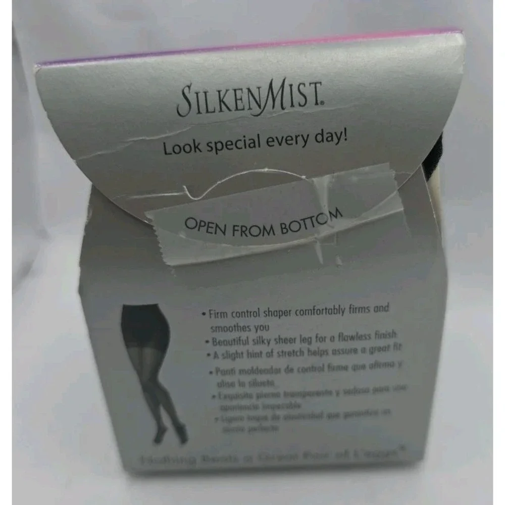 L'eggs Silken Mist Shaper Panty Pantyhose Size Q XL Black New In Box